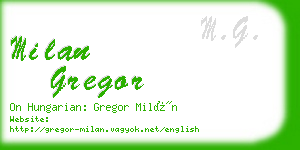 milan gregor business card